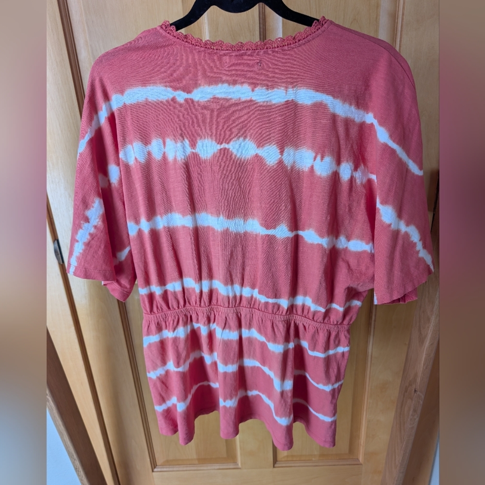 Maurices Coral and White Boho Blouse - Picture 5 of 6